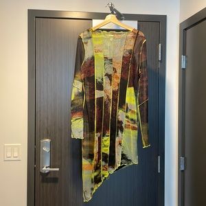 Topshop Asymmetrical Hem Mesh Dress